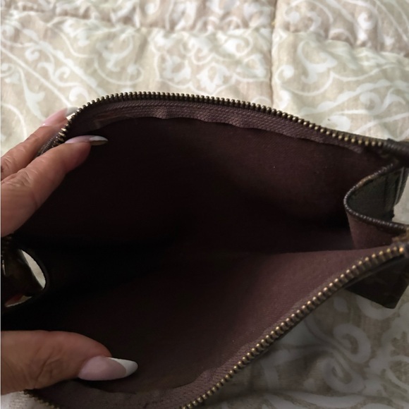Authentic Louis Vuitton brown poche toilette vintage Monogram Clutch Wristlet - Picture 13 of 14